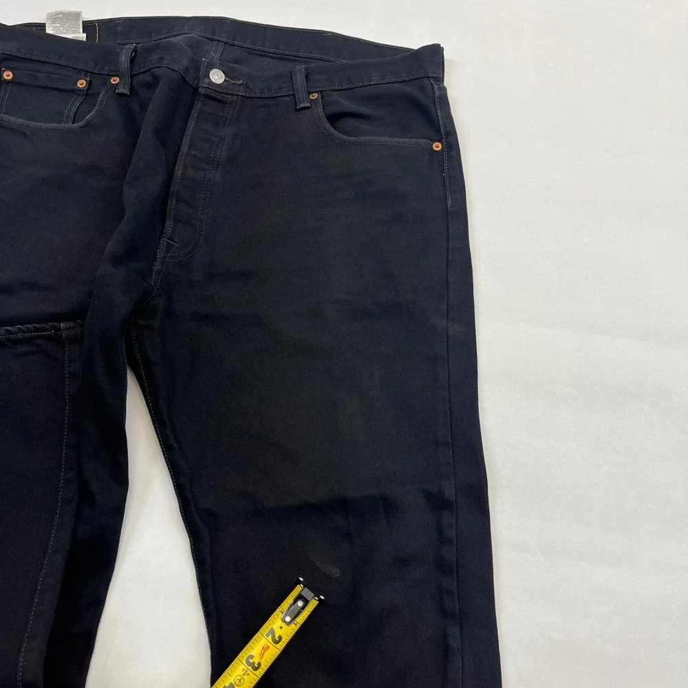 Levis 501 Jeans Mens Black Straight Leg Classic 40x32 Workwear Denim